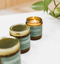 Load image into Gallery viewer, 12 Pack of Mini Amber Jars - Evergreen + Eucalyptus - Calyan Wax Co.