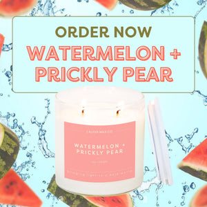 Watermelon + Prickly Pear Glass Tumbler Soy Candle | Limited Release
