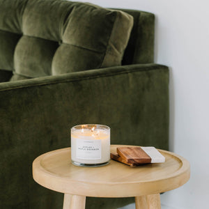 Apples + Maple Bourbon 3 - Wick Clear Glass Tumbler Soy Candle - Calyan Wax Co.