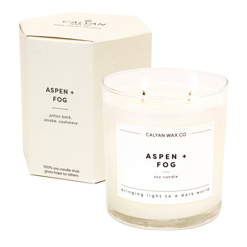 Aspen + Fog Glass Tumbler Soy Candle - Calyan Wax Co.