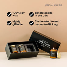 Load image into Gallery viewer, Boxed Gift Set - 3 Amber Jar Soy Candles - Calyan Wax Co.