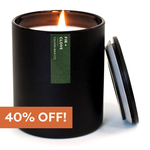 Fir + Clove Matte Black Tumbler Soy Candle | Limited Release - Calyan Wax Co.