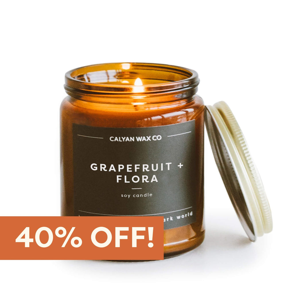 Grapefruit + Flora Amber Jar - Calyan Wax Co.