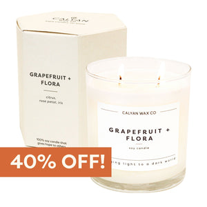 Grapefruit + Flora Glass Tumbler Soy Candle - Calyan Wax Co.