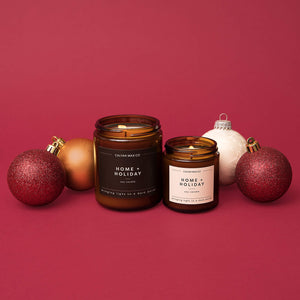 Home + Holiday Mini Amber Jar Soy Candle - Calyan Wax Co.