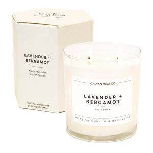 Lavender + Bergamot Glass Tumbler Soy Candle - Calyan Wax Co.