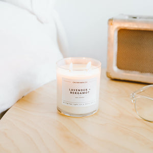 Lavender + Bergamot Glass Tumbler Soy Candle - Calyan Wax Co.