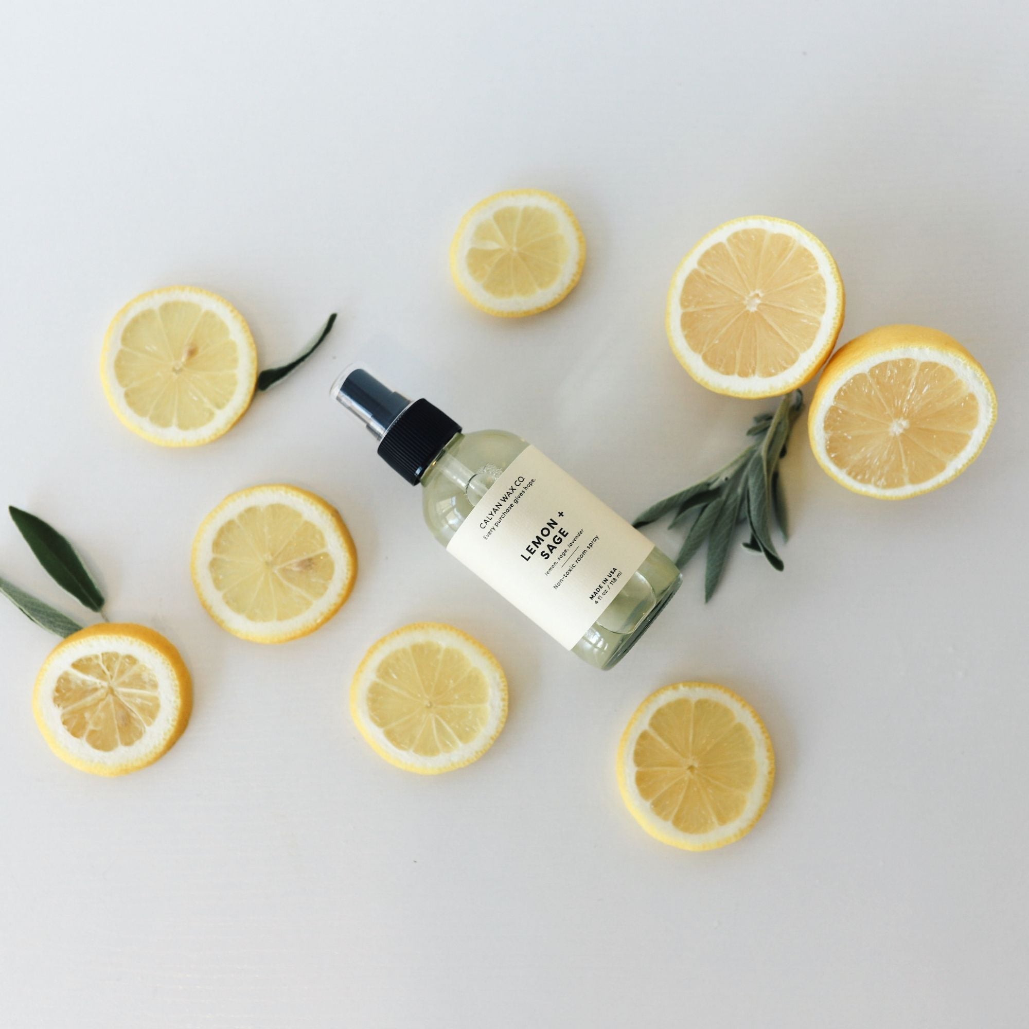 Lemon + Sage Non - Toxic Room Spray - Calyan Wax Co.