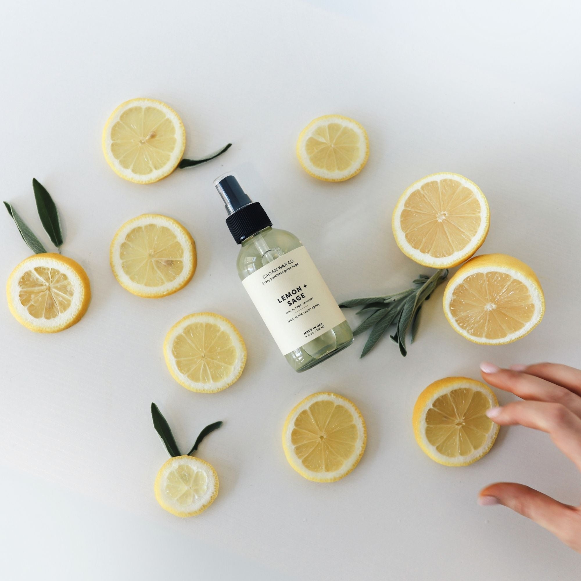 Lemon + Sage Non - Toxic Room Spray - Calyan Wax Co.