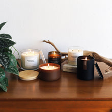 Load image into Gallery viewer, Mahogany + Cashmere 3 - Wick Clear Glass Tumbler Soy Candle - Calyan Wax Co.