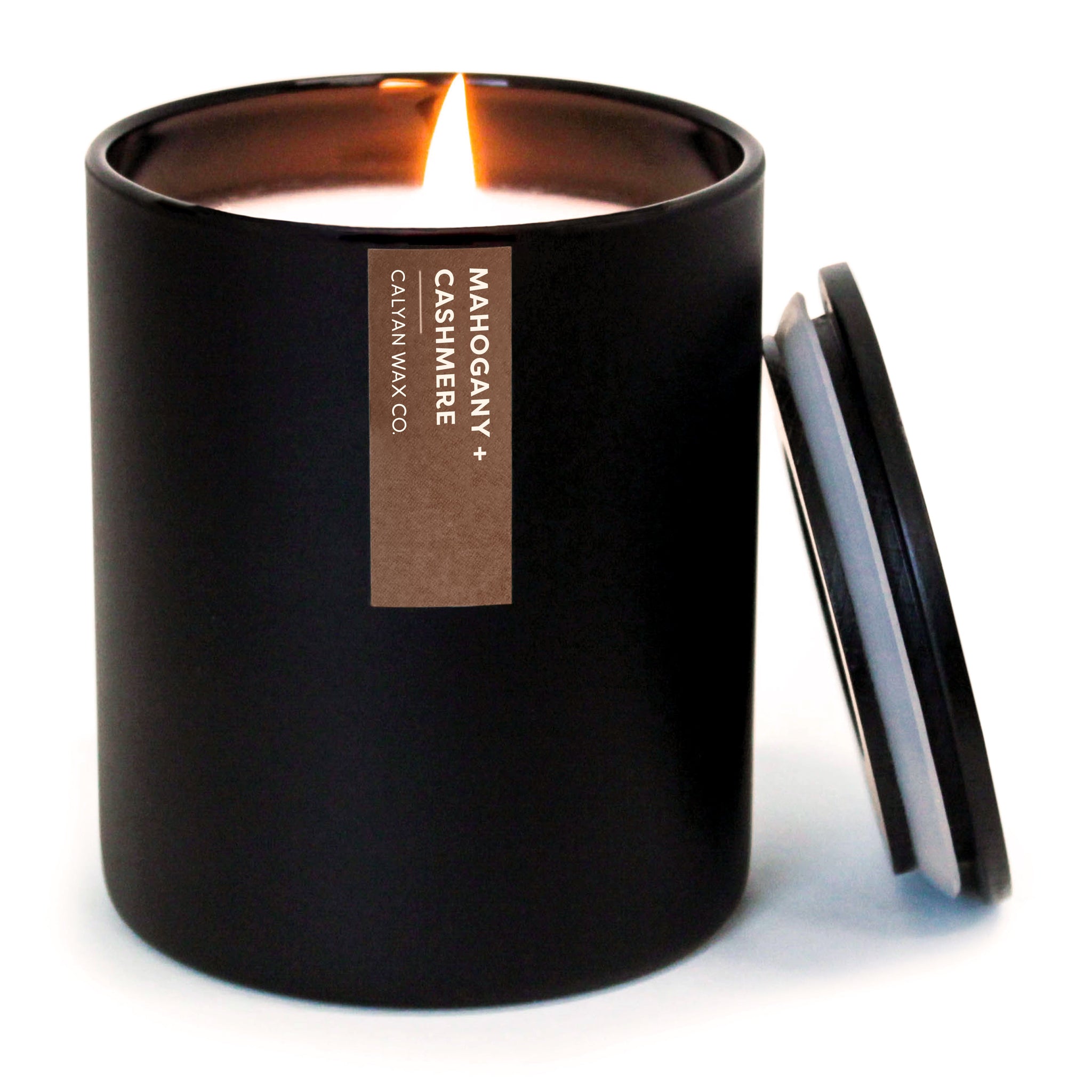 Mahogany + Cashmere Matte Black Tumbler - Calyan Wax Co.