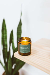 Mini Evergreen + Eucalyptus Amber Jar - Calyan Wax Co.