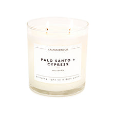 Load image into Gallery viewer, Palo Santo + Cypress Glass Tumbler Soy Candle - Calyan Wax Co.