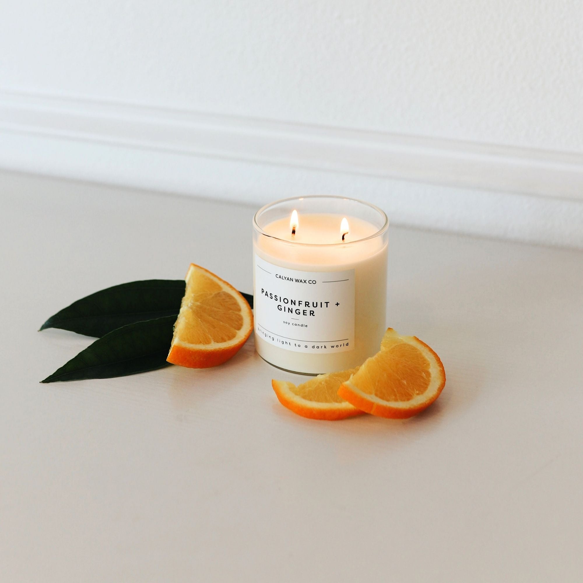 Passionfruit + Ginger Glass Tumbler Soy Candle - Calyan Wax Co.