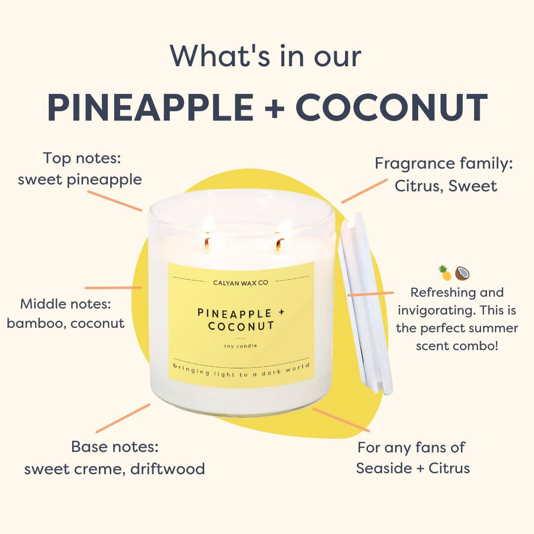 Pineapple + Coconut Glass Tumbler Soy Candle | Limited Release - Calyan Wax Co.