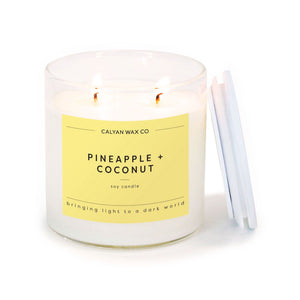 Pineapple + Coconut Glass Tumbler Soy Candle | Limited Release - Calyan Wax Co.