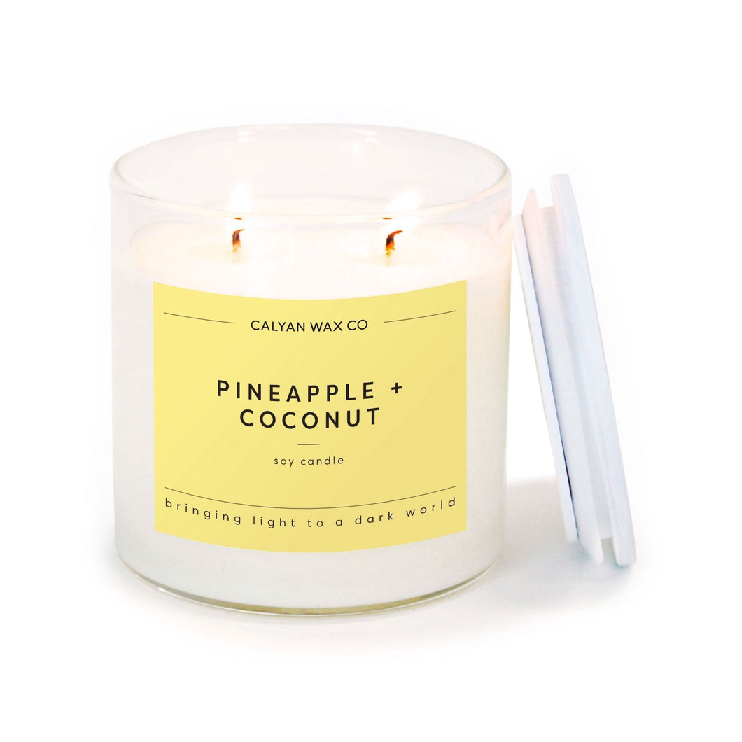 Pineapple + Coconut Glass Tumbler Soy Candle | Limited Release - Calyan Wax Co.