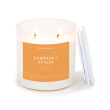 Load image into Gallery viewer, pumpkin-spices-cinnamon-calyan-wax-co-glass-tumbler-soy-candle-burning-13.jpg__PID:e4f39bfb-080a-426f-b631-76ba54912a70