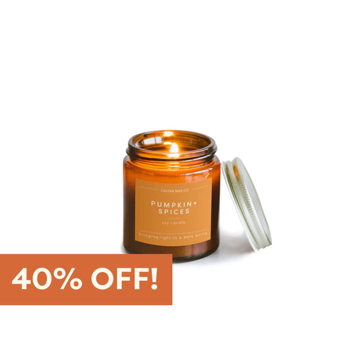 Pumpkin + Spices Mini Amber Jar Soy Candle | Limited Release - Calyan Wax Co.