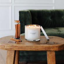 Load image into Gallery viewer, Rosewood + Amber 3 - Wick Clear Glass Tumbler Soy Candle - Calyan Wax Co.