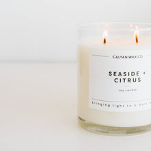 Load image into Gallery viewer, Seaside + Citrus Glass Tumbler Soy Candle - Calyan Wax Co.