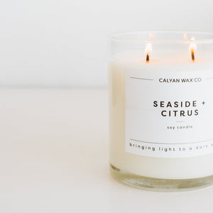 Seaside + Citrus Glass Tumbler Soy Candle - Calyan Wax Co.