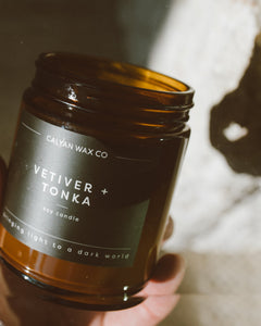 Vetiver + Tonka Amber Jar - Calyan Wax Co.