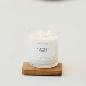 Vetiver + Tonka Glass Tumbler Soy Candle - Calyan Wax Co.