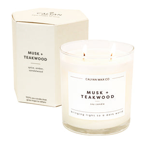 Teakwood Large 3-Wick Candle: Wood & Sea Fragrance